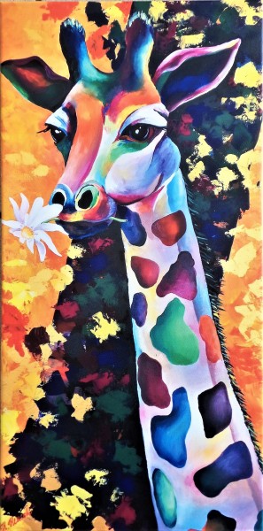 Kunstdruck vom Künstler "Bunte Giraffe"